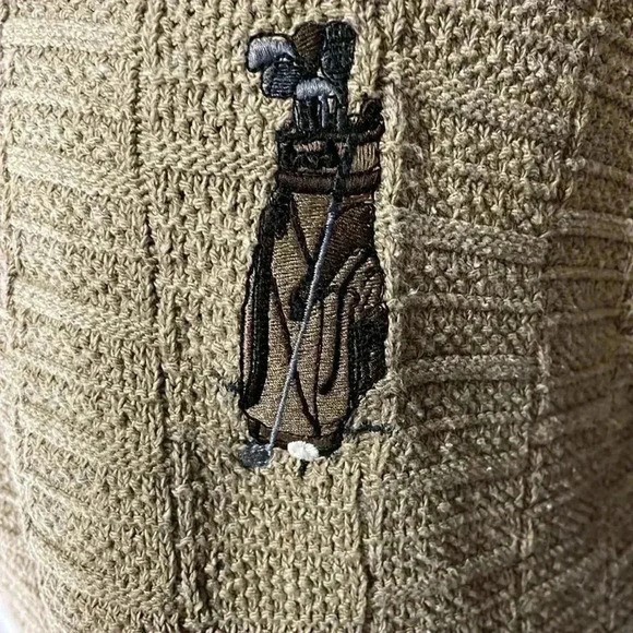 Fairway Sport Men’s Large Embroidered Textured Crewneck Long Sleeve Sweater - Picture 4 of 6